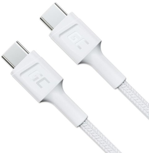 GREEN CELL KABEL USB-C / USB-C Green Cell POWERSTREAM 200cm BIAŁY PD 60W ULTRA CHARGE QUICK CHARGE 3.0 KABGC29W