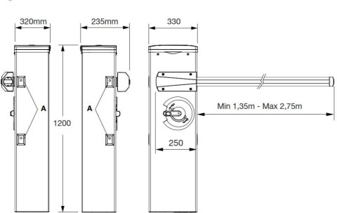 BENINCA Szlaban Beninca K.DIVA.3 (bezszczotkowy) - zestaw kompletny do 2,75 metra przejazdu