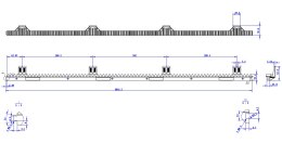 PSG Listwa zębata PSG 60.056 do 600kg - 18/1010 mm - nylonowa
