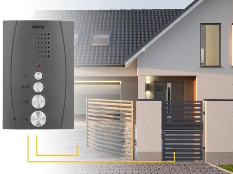 EURA DOMOFON ''EURA'' ADP-51A3 ''DIFESA'' - 1-rodzinny, 2 unifony, interkom, grafit