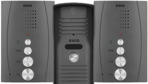 EURA DOMOFON ''EURA'' ADP-51A3 ''DIFESA'' - 1-rodzinny, 2 unifony, interkom, grafit