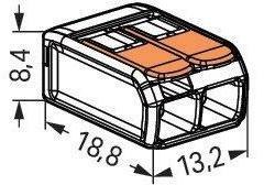 WAGO Szybkozłączka uniwersalna LINKA/DRUT 2x 0,2-4mm2 WAGO 221-412 (Paczka 100szt.)