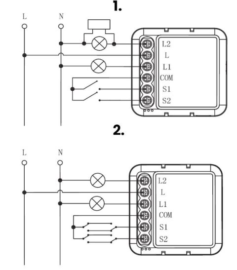 OXT Moduł OXT mini przekaźnik 2 obw. bez N ZigBee TUYA