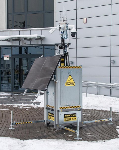 CAMSAT Mobilna wieża do zdalnego wideomonitoringu CCTV iCAM-TOWER AI 5MQ3