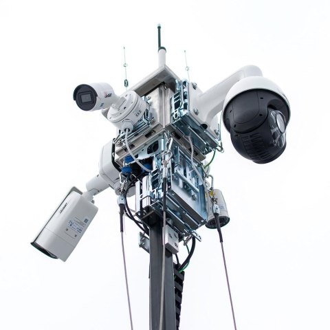CAMSAT Mobilna wieża do zdalnego wideomonitoringu CCTV iCAM-TOWER AI 5MQ3