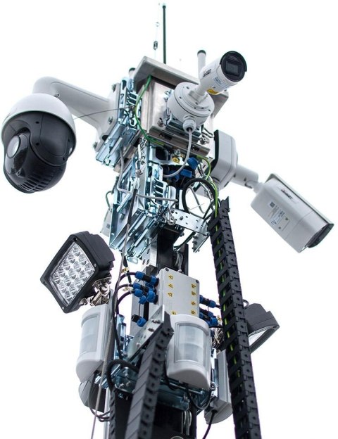 CAMSAT Mobilna wieża do zdalnego wideomonitoringu CCTV iCAM-TOWER AI 5MQ3