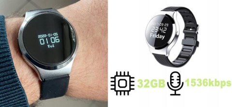 LUXURY-GOODS Dyktafon JNN S8 32GB zegarek szpiegowski detekcja