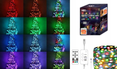 MBG Lampki Choinkowe SMART taśma LED WIFI TUYA 20m USB
