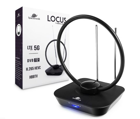 SPACETRONIK Antena pokojowa DVB-T2 Spacetronik Locus TV zasilacz 45dB