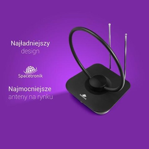 SPACETRONIK Antena pokojowa DVB-T2 Spacetronik Locus TV zasilacz 45dB