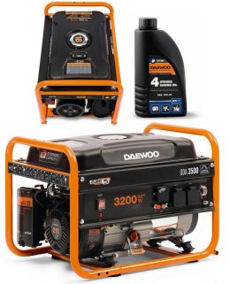 DAEWOO POWER PRODUCTS ZESTAW AGREGAT PRĄDOTWÓRCZY DAEWOO GDA 3500 3.2kW + GENERATOR OIL SAE 10W-30 DWO 600