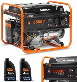 DAEWOO POWER PRODUCTS ZESTAW AGREGAT PRĄDOTWÓRCZY DAEWOO GDA 6500 5.5kW + 2x GENERATOR OIL SAE 10W-30 DWO 600