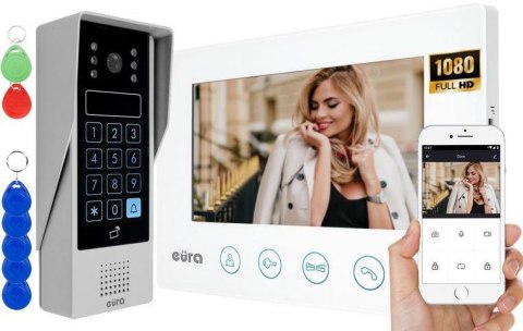 EURA WIDEODOMOFON EURA VDP-90A3 DELTA + biały monitor TUYA