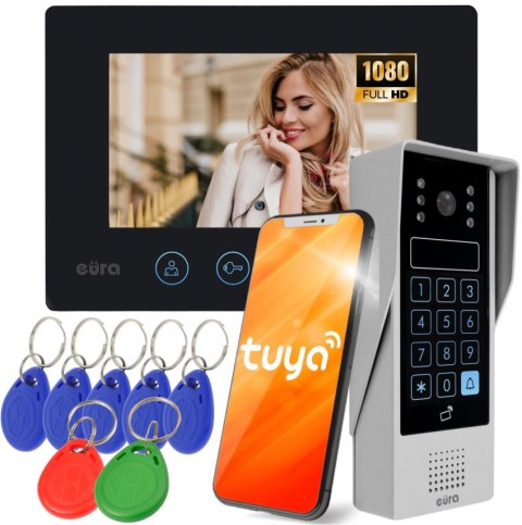 EURA WIDEODOMOFON EURA VDP-90A3 DELTA + czarny monitor TUYA