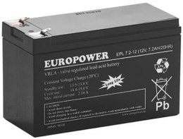 EUROPOWER Akumulator AGM EUROPOWER serii EPL 12V 7,2Ah T1