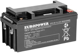 EUROPOWER Akumulator AGM EUROPOWER serii EPS 12V 65Ah (Żywotność 8-12 lat)