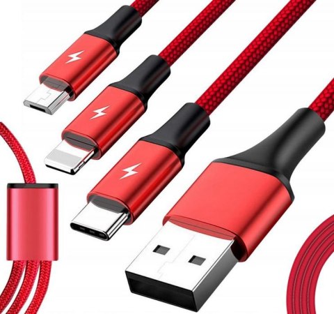 UNITEK Unitek 3-in-1 USB Kabel ładujący C4049RD