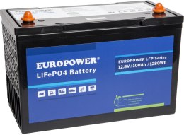 EUROPOWER Akumulator LiFePO4 EUROPOWER serii LFP 12,8V 100Ah Bluetooth (Żywotność ~2000 cykli)
