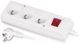 JONEX Przedłużacz z trzykrotnym gniazdem z wyłącznikiem 3x2p+Z 10A 5m biały