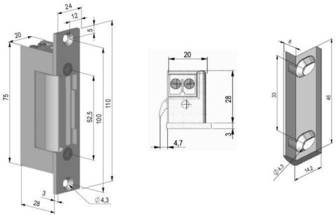 SCOT Elektrozaczep symetryczny SCOT ES-S12AC/DC PROFI