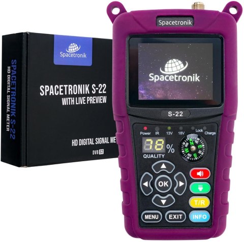 SPACETRONIK Miernik satelitarny Spacetronik S-22 DVB-S2/S2X IPTV M3U H.265