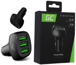 GREEN CELL ŁADOWARKA SAMOCHODOWA Green Cell POWERRIDE 54W 3xUSB 18W ULTRA CHARGE CADGC01