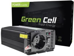GREEN CELL PRZETWORNICA NAPIĘCIA INWERTER Green Cell 12V / 230V 500W/1000W MODYFIKOWANA SINUSOIDA INV03DE