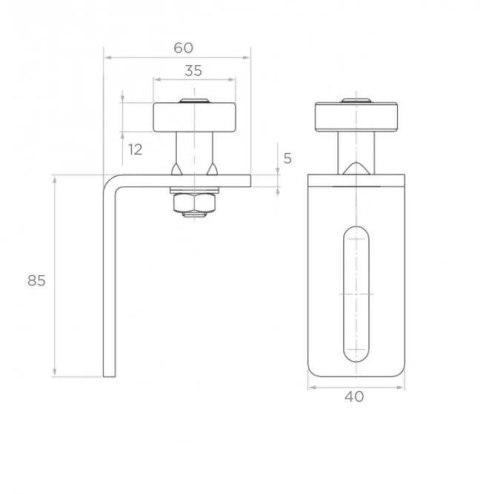 PSG Rolka prowadząca fi 35 PSG 60.043 - regulowana