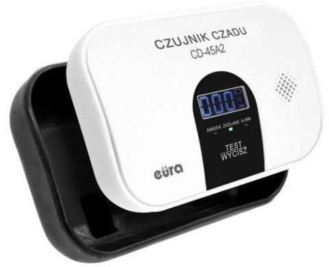 EURA Czujnik czadu EURA CD-45A2 wolnostojący, bateryjny, wyswietlacz LCD