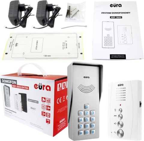 EURA Domofon EURA ADP-38A3 ENTRA bialy
