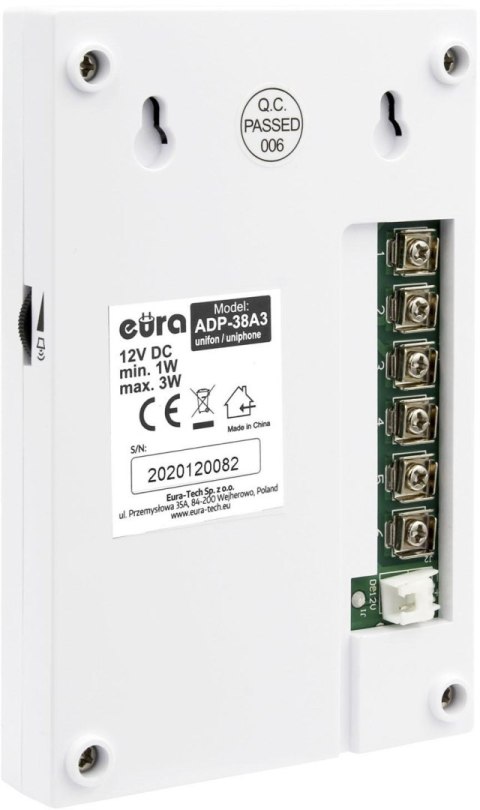 EURA Domofon EURA ADP-38A3 ENTRA bialy