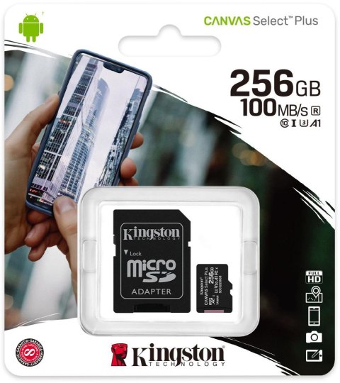 KINGSTON Karta pamięci microSD Kingston Canvas Select Plus microSDXC C10 UHS-I 256GB