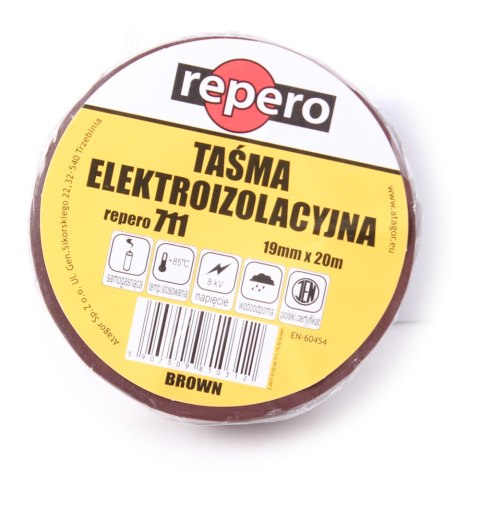 REPERO TAŚMA IZOLACYJNA REPERO 711E BRĄZOWA 19MMX20M