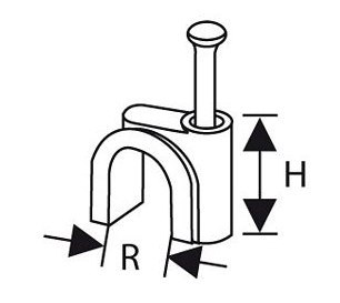 TRYTYT UCHWYT Z GWOŹDZIEM DO PRZEWODÓW OKRĄGŁYCH FLOP-O3 (100szt.)