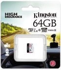 KINGSTON Karta pamięci microSD Kingston High-Endurance UHS-I 64GB 24/7 (rejestratory i monitoring)