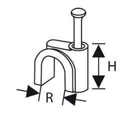 TRYTYT UCHWYT Z GWOŹDZIEM DO PRZEWODÓW OKRĄGŁYCH FLOP-O7 (100szt.)