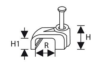 TRYTYT UCHWYT Z GWOŹDZIEM DO PRZEWODÓW PŁASKICH FLOP-P10/6 (100szt.)
