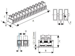TRYTYT ZŁĄCZKA KOSTKA ELEKTRYCZNA 12-TOROWA 4-16mm2 PP-12-16 BIAŁA (1szt.)