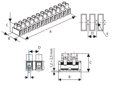 TRYTYT ZŁĄCZKA KOSTKA ELEKTRYCZNA 12-TOROWA 4-16mm2 PP-12-16 BIAŁA (1szt.)