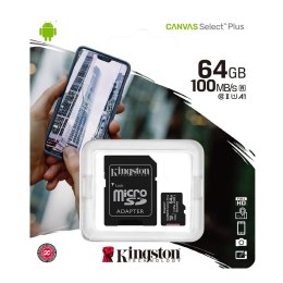 KINGSTON Karta pamięci microSD Kingston Canvas Select Plus microSDHC C10 UHS-I 64GB