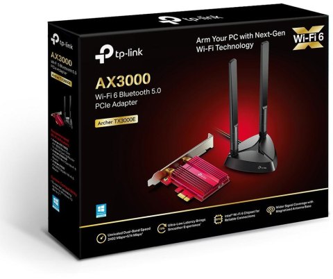TP-LINK KARTA SIECIOWA TP-LINK Archer TX3000E PCIe, Wi-Fi 6, Bluetooth 5.0