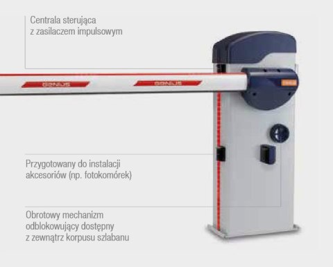 GENIUS Szlaban kompletny Genius Rainbow Fast 524C z ramieniem o dł. 3m
