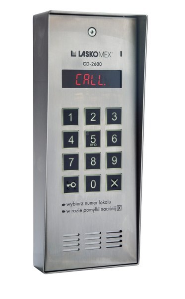 LASKOMEX Laskomex CD-2600R audio z czytnikiem kluczy RFID ze stali nierdzewniej, w obudownie natynkowej.