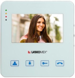 LASKOMEX Laskomex Monitor MVC-8251-1 BIAŁY KOLOR 4.3 cala z obsługą centrali portierskiej PR1, funkcją otwierania bramy.