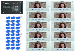 LASKOMEX Laskomex system wideo-domofonu 10 lakatorów, 1 wejście , czytnik rfid.