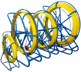 OEM WŁÓKNO SZKLANE DO PRZECIĄGANIA KABLI 11mm / 250m (PILOT / STALKA) PE + STOJAK