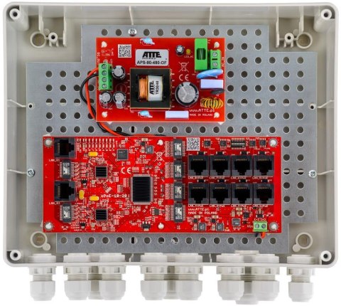 ATTE SWITCH ZEWNĘTRZNY 8-PORTOWY POE DO 8 KAMER IP ATTE IP-8-20-L2