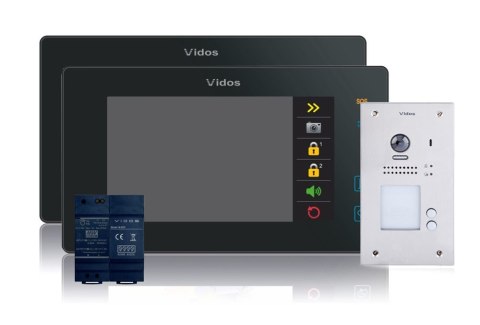 VIDOS Wideodomofon 2-rodzinny VIDOS DUO 2 x M1021B-2 / S1202A