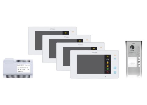 VIDOS Wideodomofon 4-rodzinny VIDOS DUO 4 x M1021W / S1104A