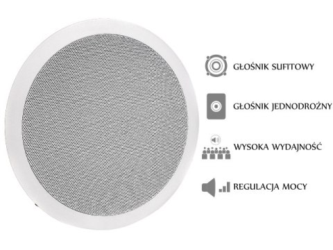 HQM GŁOŚNIK SUFITOWY PA HQM-SO615 6W 100V BIAŁY